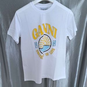 Ganni white short-sleeved T-shirt